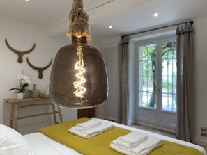 Romantic Double Room, 1 King Bed, Pool Access, Garden View | Frette Italian sheets, premium bedding, Select Comfort beds - Mas Millésime (Mas-Blanc-des-Alpilles)