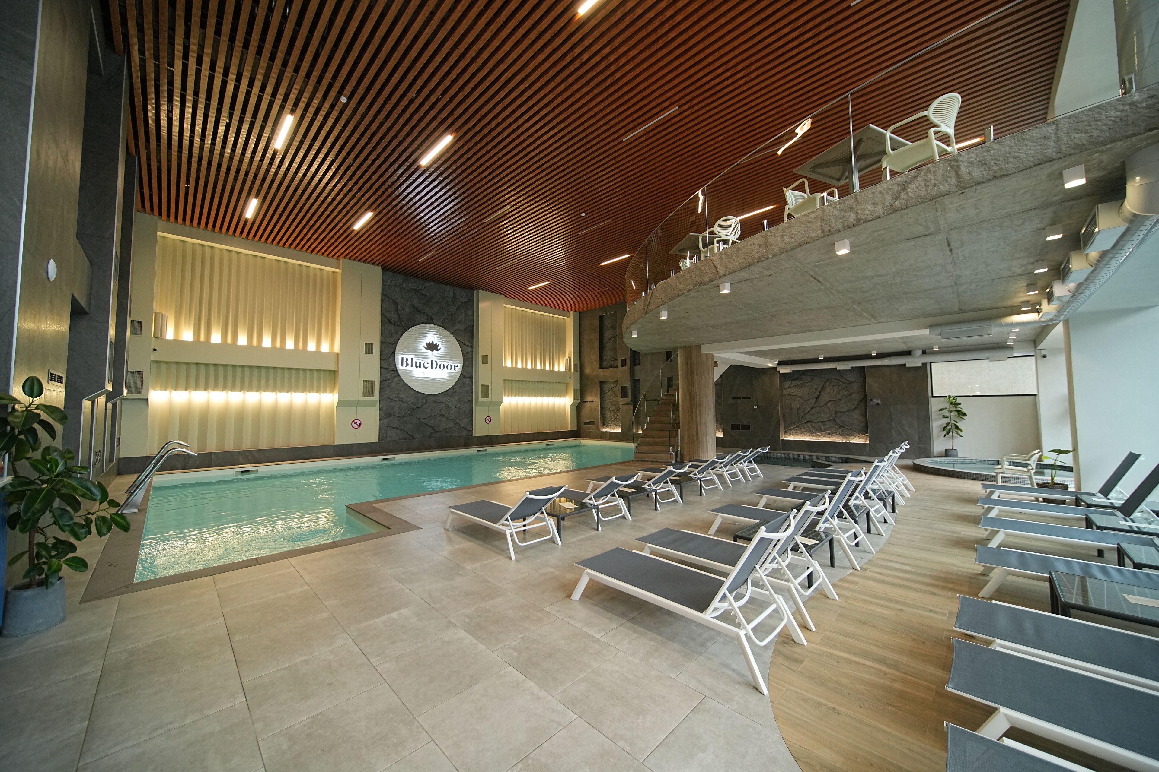 Indoor pool, seasonal outdoor pool