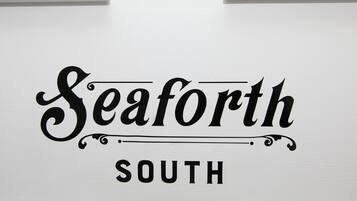 A sign with the word 'Seaforth' in a stylized font and 'SOUTH' below it.