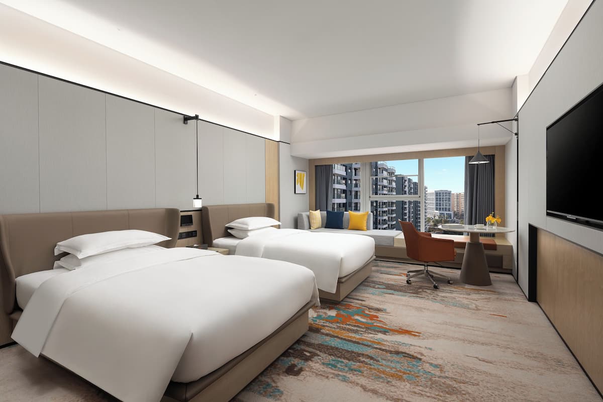 Chambre Majestueuse, 2 lits doubles, vue ville