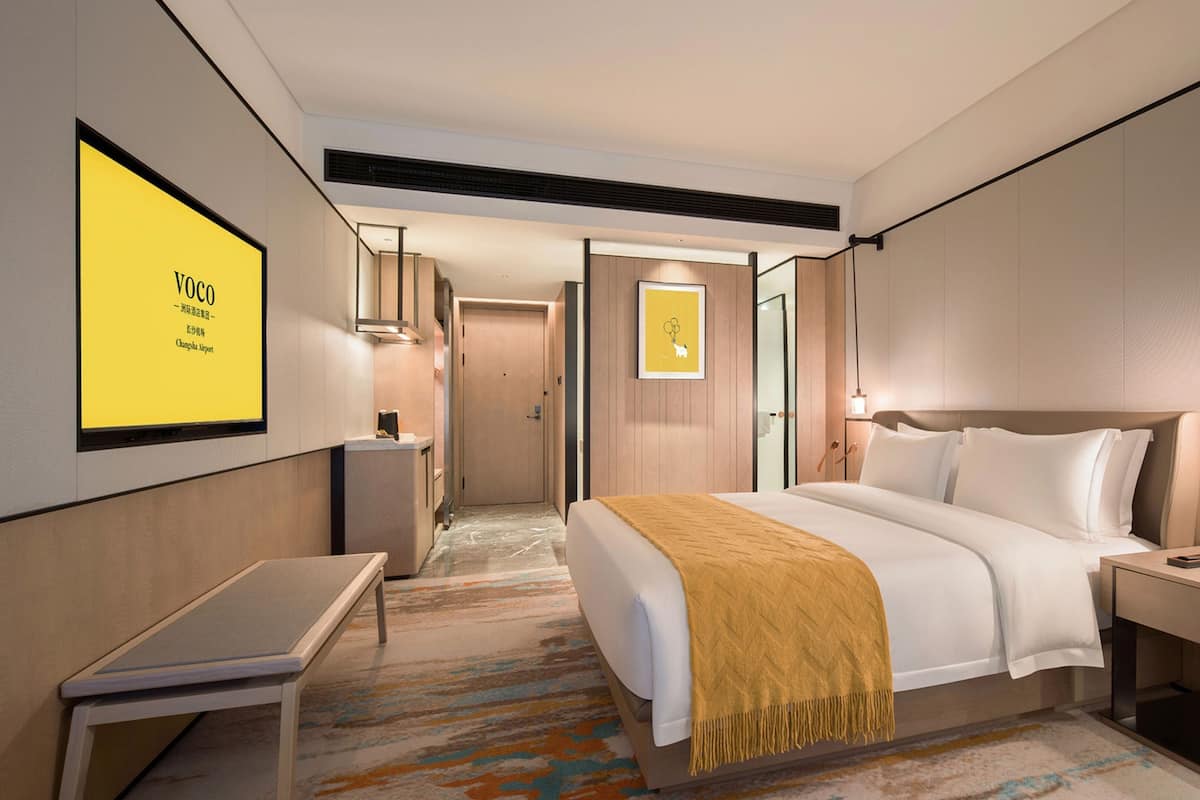 Down duvets, pillow-top beds, desk, blackout curtains