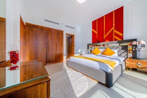 Departamento Premium, 1 habitación, para no fumadores, vista a la ciudad | 1 habitación, sábanas de algodón egipcio y ropa de cama de alta calidad 