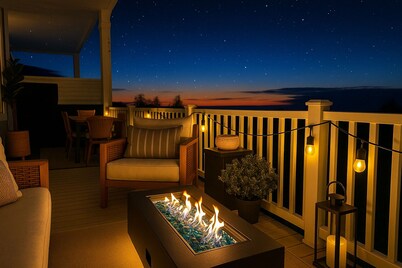 3bed -2bath Retreat Sleeps up to 9 w/Amenities+LargerTerrace+Bay Views+Office