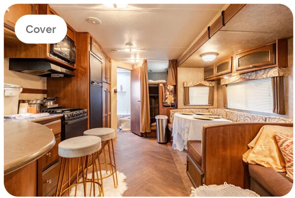 Fridge, stovetop, cookware/dishes/utensils, paper towels