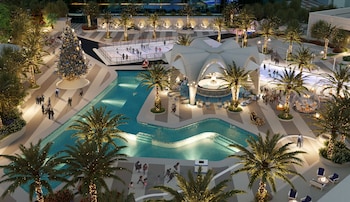 Ice skating at Fontainebleau Las Vegas, MICHELIN Key Award Hotel