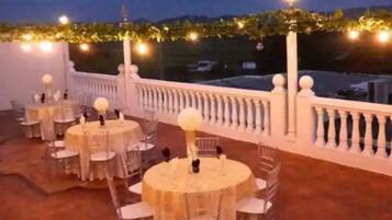 Outdoor banquet area