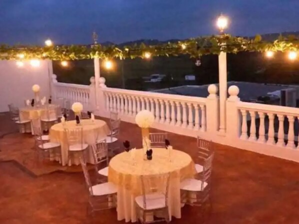 Outdoor banquet area