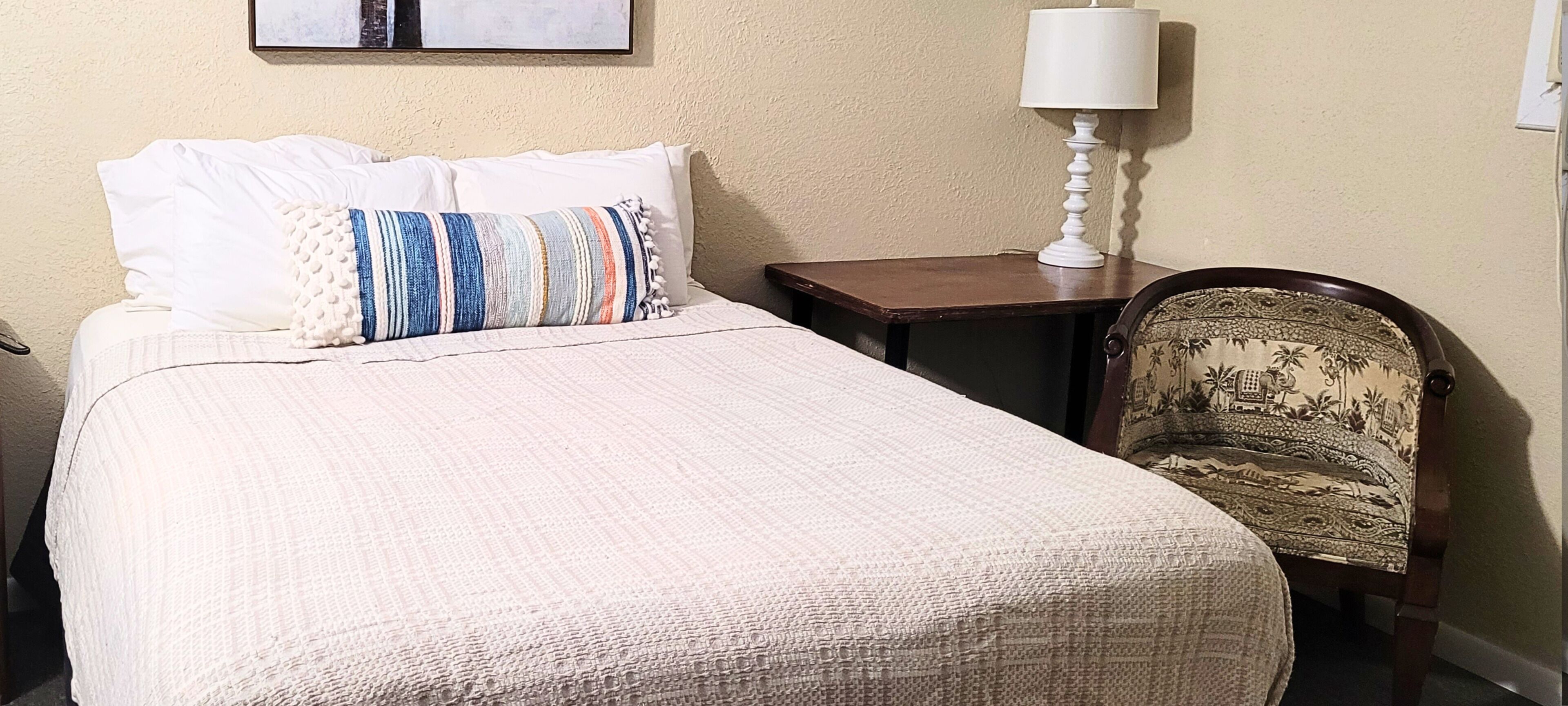 Private Queen Bed with Cable