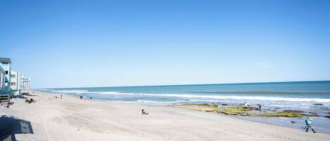 Beach nearby, sun loungers, beach towels
