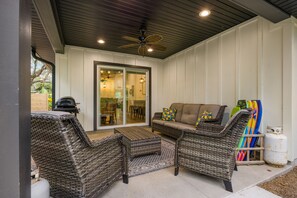Terrace/patio - Large, spacious, modern Spanish Home built 2023- 1 mile DRIVE downtown St Aug. (St. Augustine)