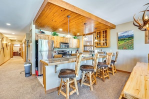 Fridge, microwave, stovetop, dishwasher - Walk to Gondola: Condo w/ Deck in Winter Park! (Winter Park)