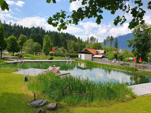 Alberca techada y alberca al aire libre