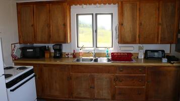 Rumah, 1 Tempat Tidur Queen, dapur, pemandangan samudra | Dapur pribadi | Lemari es, microwave, oven, dan kompor