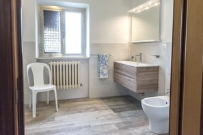 Shower, bidet, towels