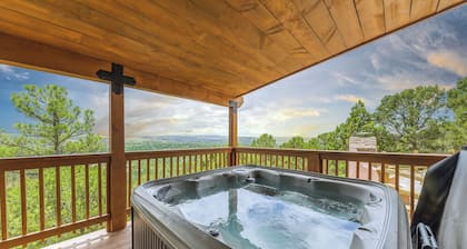 Valley View Lodge | Scenic Ruidoso Retreat w/ Hot Tub, Vaulted Ceilings & Valley Views