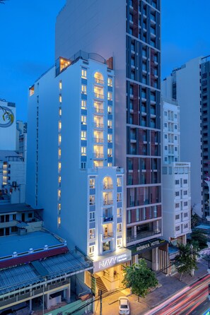 Experience the Navy Hotel's striking vertical design and expansive balconies.