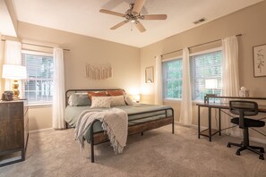 2 bedrooms, desk, travel crib, WiFi