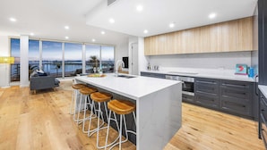 Coffee/tea maker, fridge, microwave, oven - Beach Street Luxury | Beach & Bay Views (Port Melbourne)