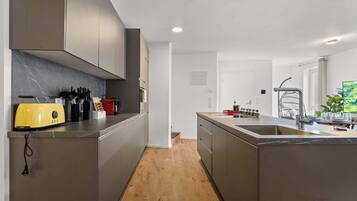 Fridge, oven, stovetop, dishwasher