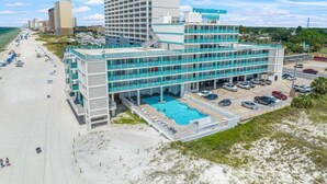 A hotel with a pool, multiple floors, and a beach view. - FB Terrace Studio! Inquire for Monthly Rates (Panama City Beach)