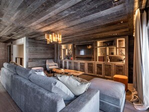 TV, fireplace - Luxurious 6-room apartment, spa and fireplace for 11 people in Avoriaz (Avoriaz)