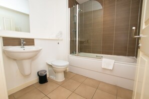 Hair dryer, towels, toilet paper