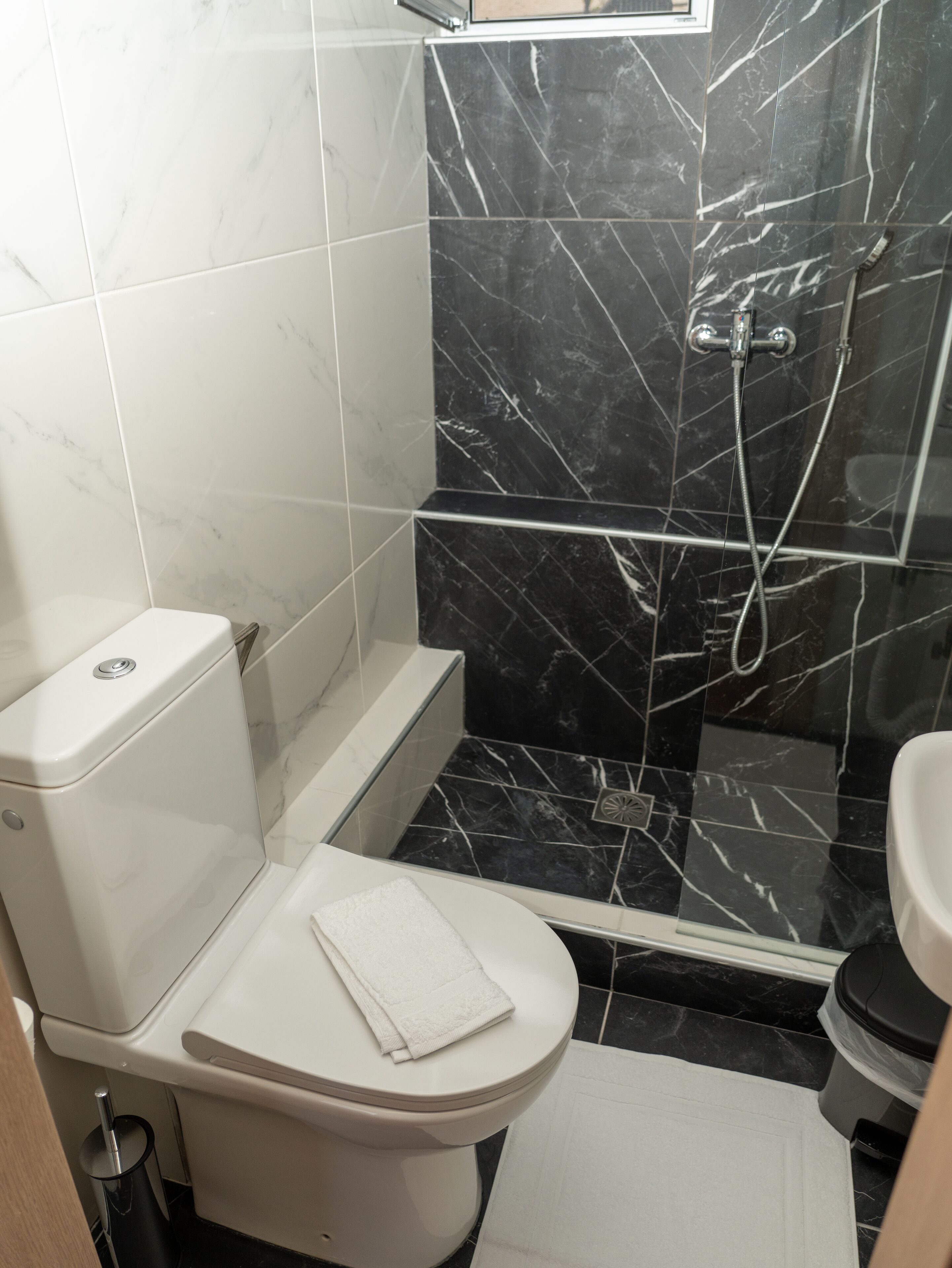 business apartment, 1 double bed, non smoking, private bathroom | bathroom | shower, hair dryer, towels, soap