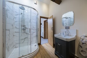 Shower - A charming and peaceful, newly renovated barn conversion, located in a beautiful corner of Cheshire; (Cheshire)