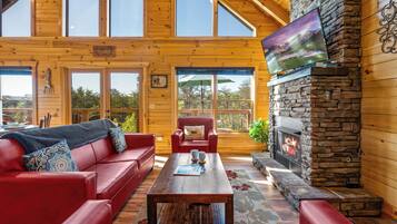 TV, fireplace, DVD player, video library