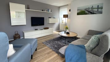 Fernseher, DVD-Player, Bücher