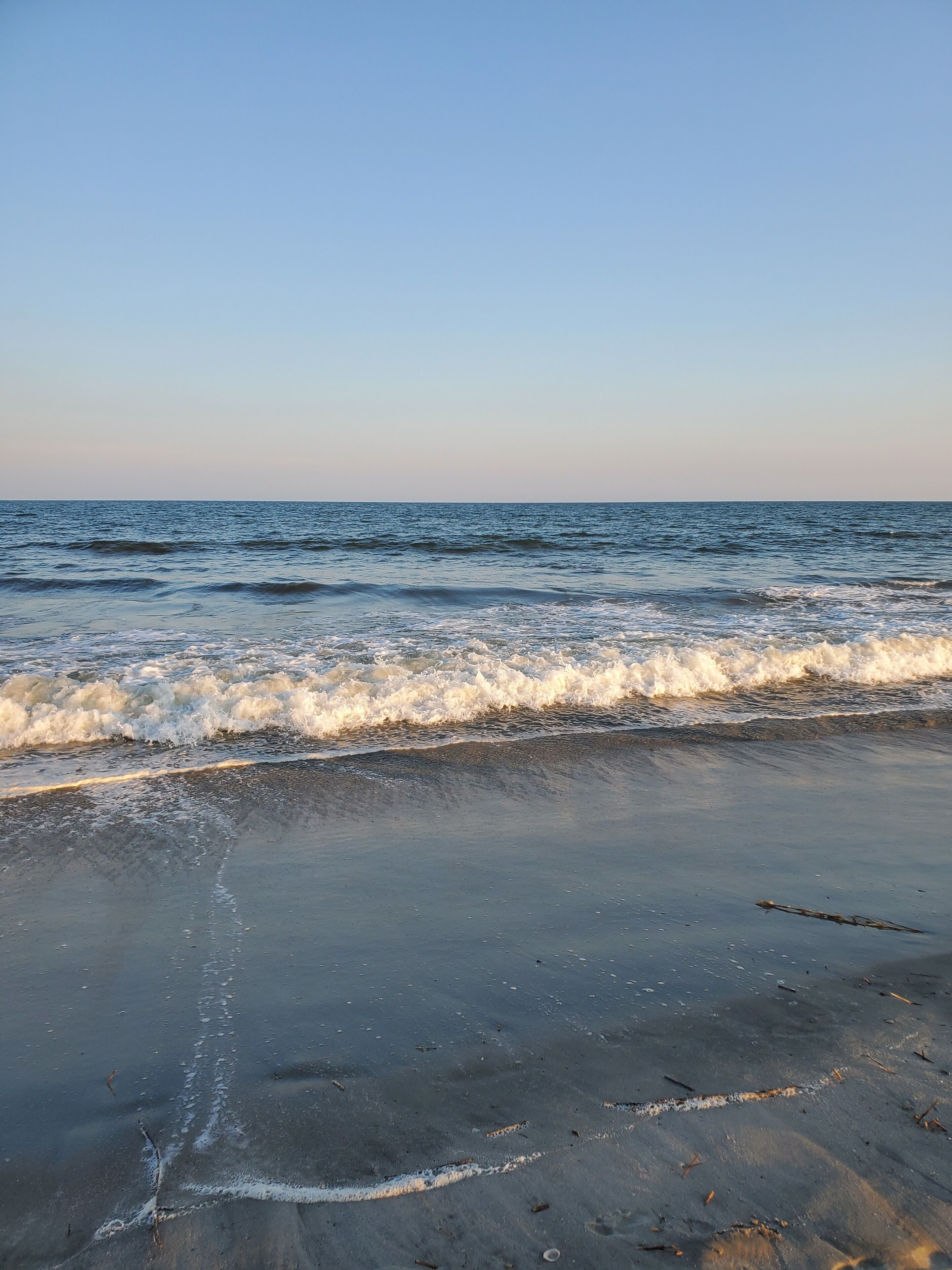 On the beach, sun loungers, beach towels