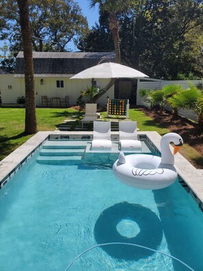 Outdoor pool, a heated pool