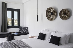 Shower, rainfall showerhead, hair dryer, slippers - The Thermia Suites (Kithnos)