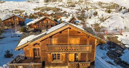 Chalet, wifi, 10m from ski slopes, sauna, terrace, fireplace or stove, parking, tv, 200m²