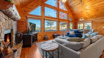 Smart TV, fireplace, video games