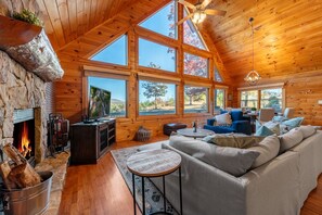 Smart TV, fireplace, video games