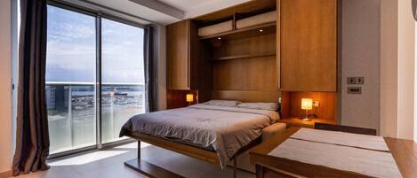 Basic Studio, 1 Double Bed, Sea View | 1 bedroom, iron/ironing board, bed sheets