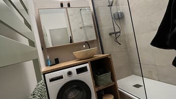 Shower, hair dryer