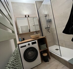 Shower, hair dryer