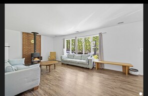 Smart TV, DVD player, books, video library