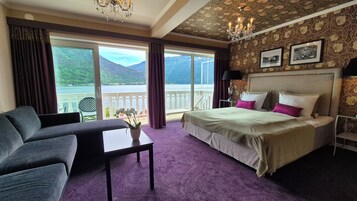 Deluxe Room with Balcony and Fjord View | Individually decorated, individually furnished, desk, laptop workspace