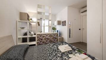 1 chambre, fer et planche Ă  repasser, Wi-Fi, draps fournis