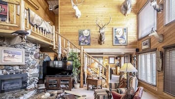 TV, fireplace, DVD player, stereo