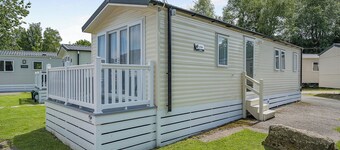 3 bedroom Ribchester Platinum Caravan with balcony at the front.