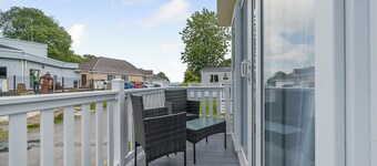 3 bedroom Ribchester Platinum Caravan with balcony at the front.