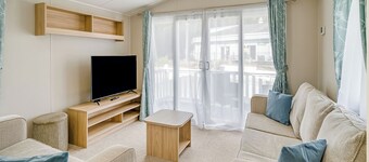 3 bedroom Ribchester Platinum Caravan with balcony at the front.