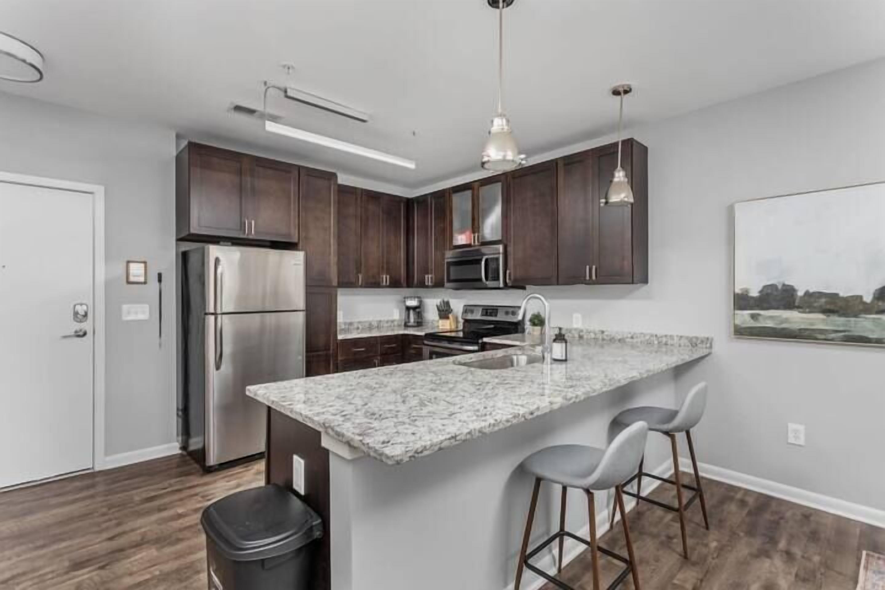 Apartment, 1 Bedroom | Private kitchen | Fridge, microwave, oven, stovetop