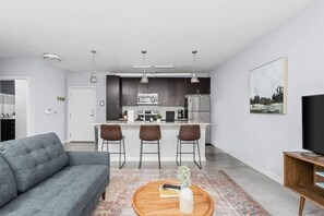 43-inch Smart TV with digital channels, TV - CozySuites at Artistry Indy (Indianapolis)