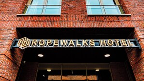 The exterior of the Ropewalks Hotel with a prominent sign above the entrance. - Ropewalks Hotel (Liverpool)