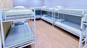 Hypo-allergenic bedding, desk, laptop workspace, soundproofing